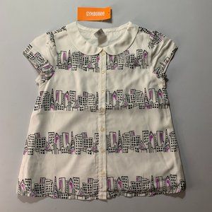 Girl's White City Aesthetic Blouse